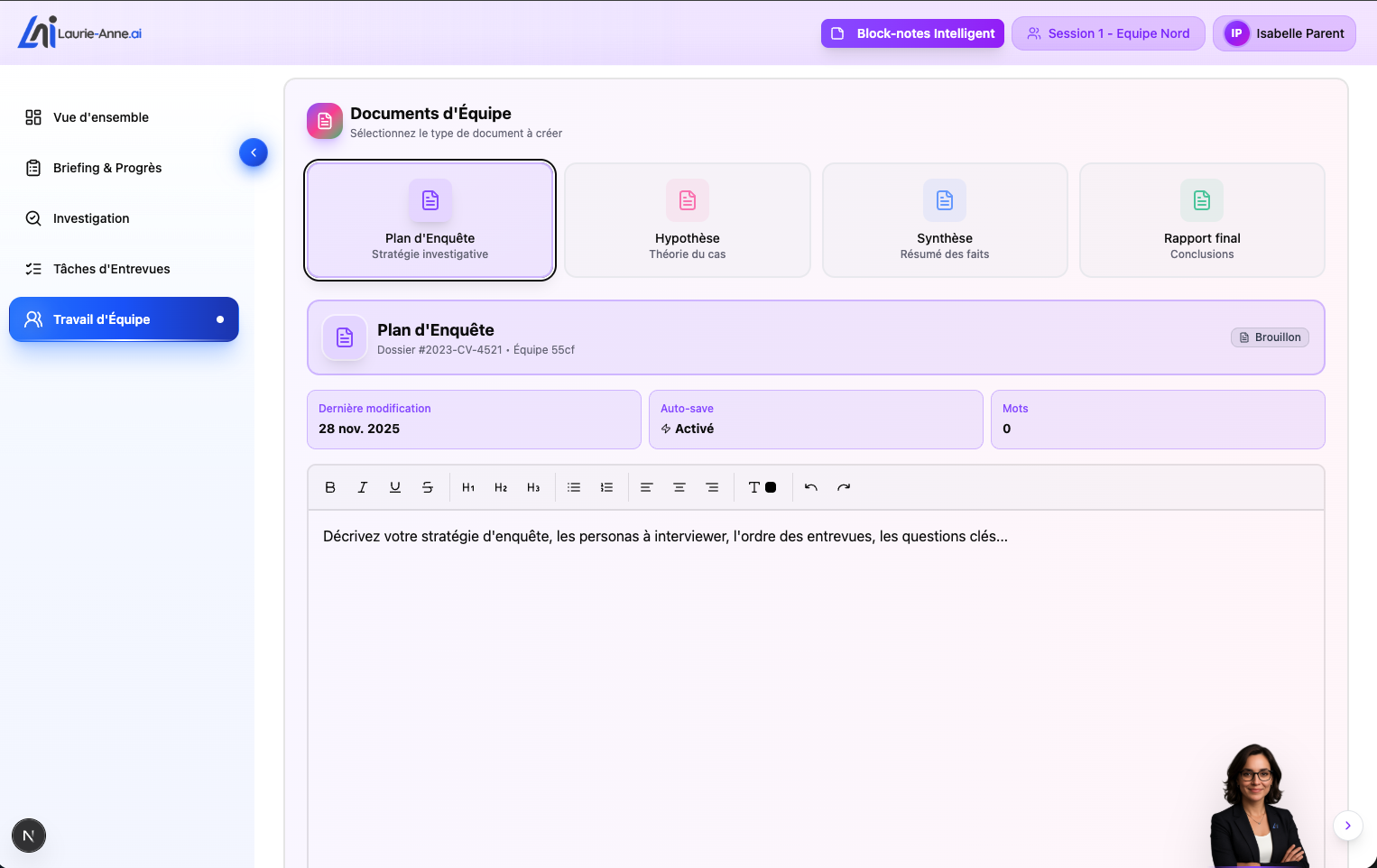 Vue étudiant: production des documents de cours